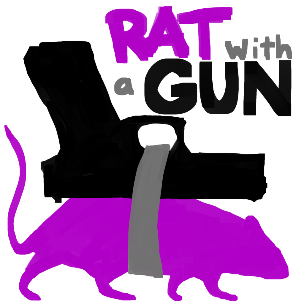 It's a rat. Bonus, it has a gun.